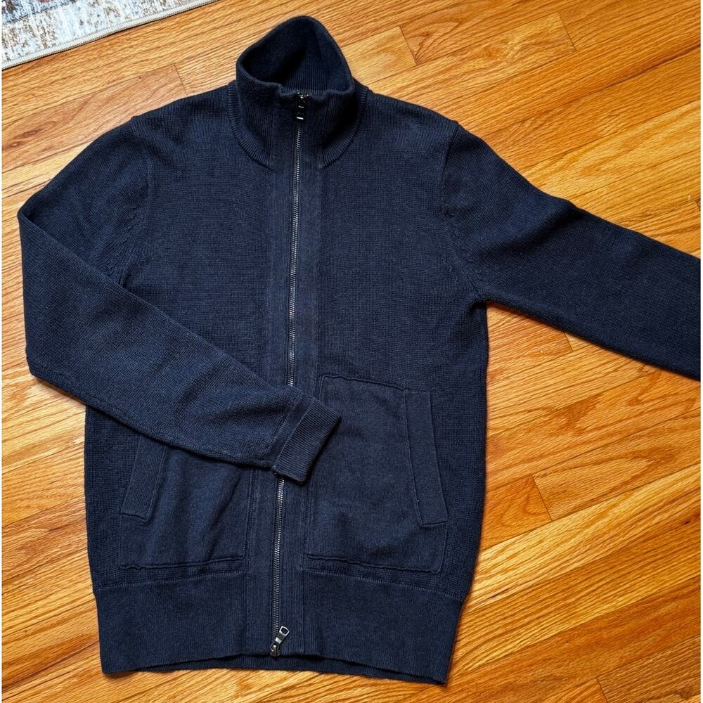 Banana Republic Double Zip Cotton Sweater Navy Men's Small - Picture 12 of 12